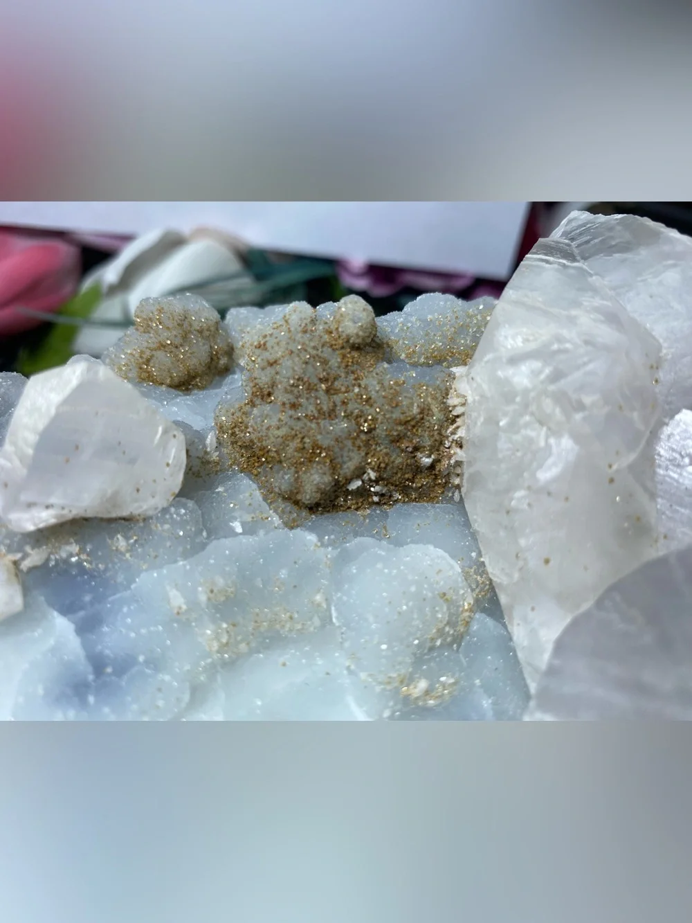 Large Blue Chalcedony & Mangano Calcite